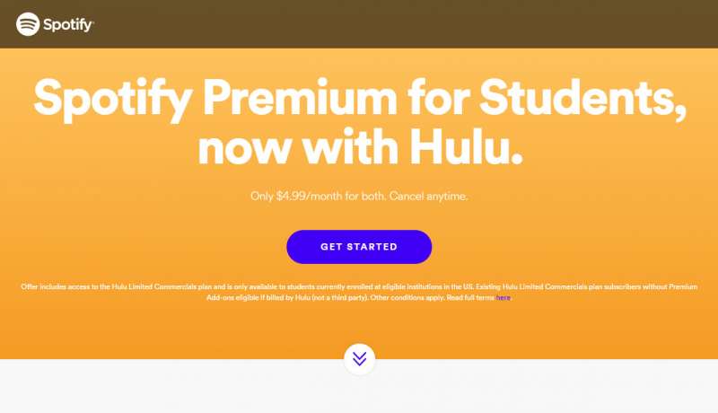 Spotify and hulu student package
